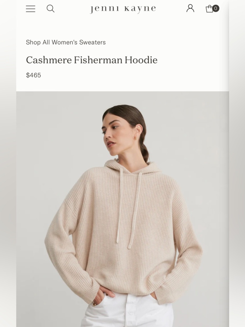 Jenni Kayne Cashmere Fisherman Hoodie - Light Beige